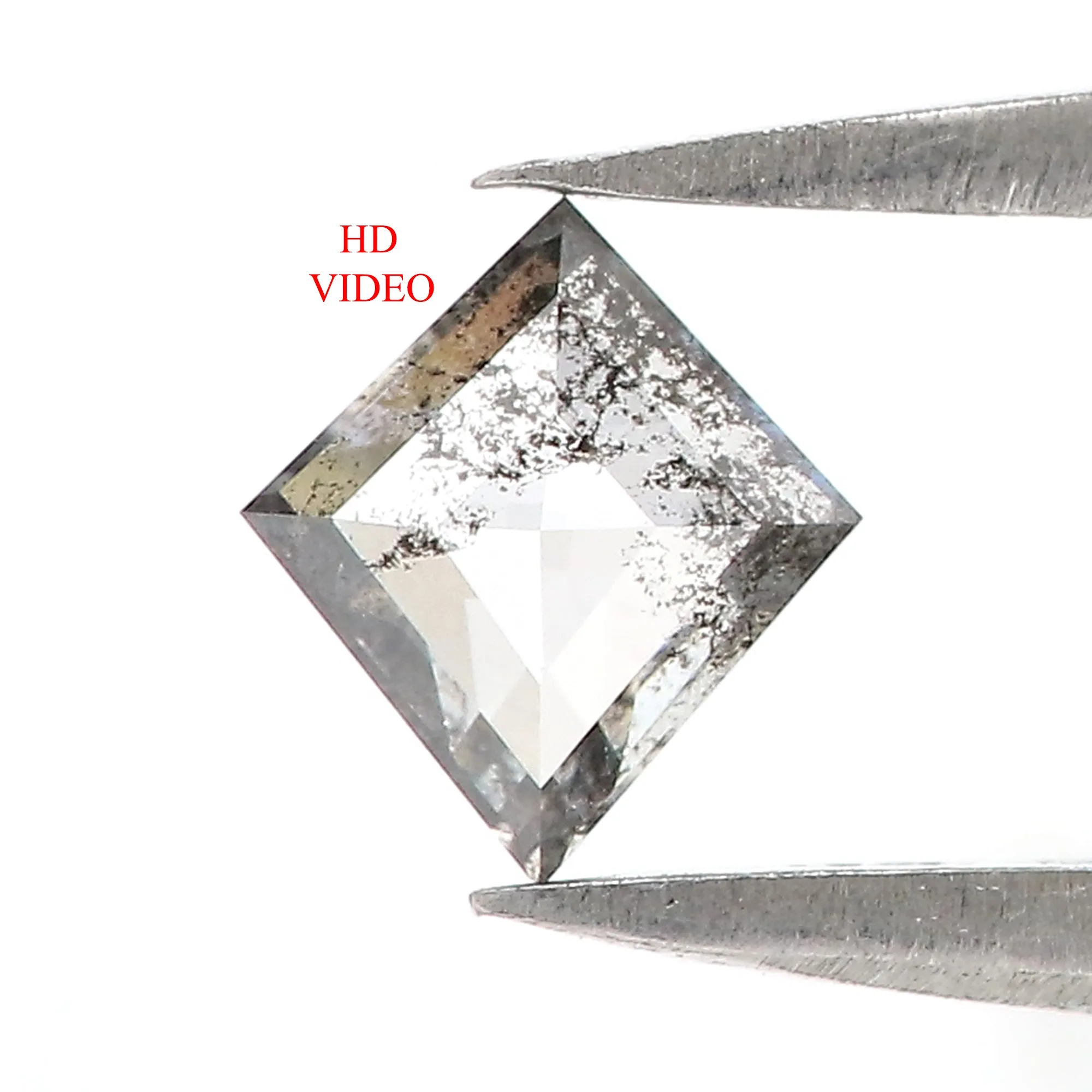 0.29 Ct Natural Loose Kite Shape Diamond Salt And Pepper Kite Diamond 6.00 MM Natural Diamond Black Grey Color Kite Rose Cut Dia