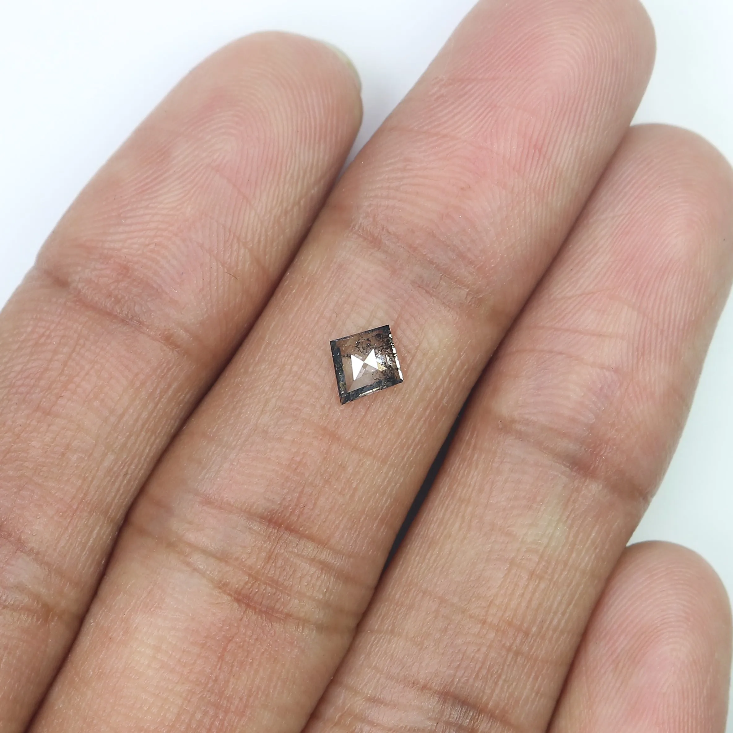 0.29 Ct Natural Loose Kite Shape Diamond Salt And Pepper Kite Diamond 6.00 MM Natural Diamond Black Grey Color Kite Rose Cut Dia