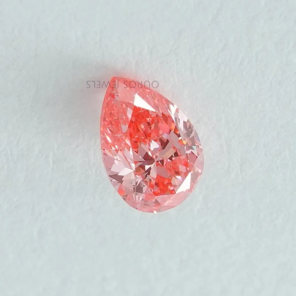 0.31 Carat Each Pink Pear Cut Lab Diamond