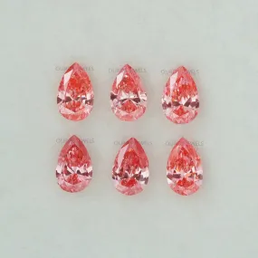 0.31 Carat Each Pink Pear Cut Lab Diamond