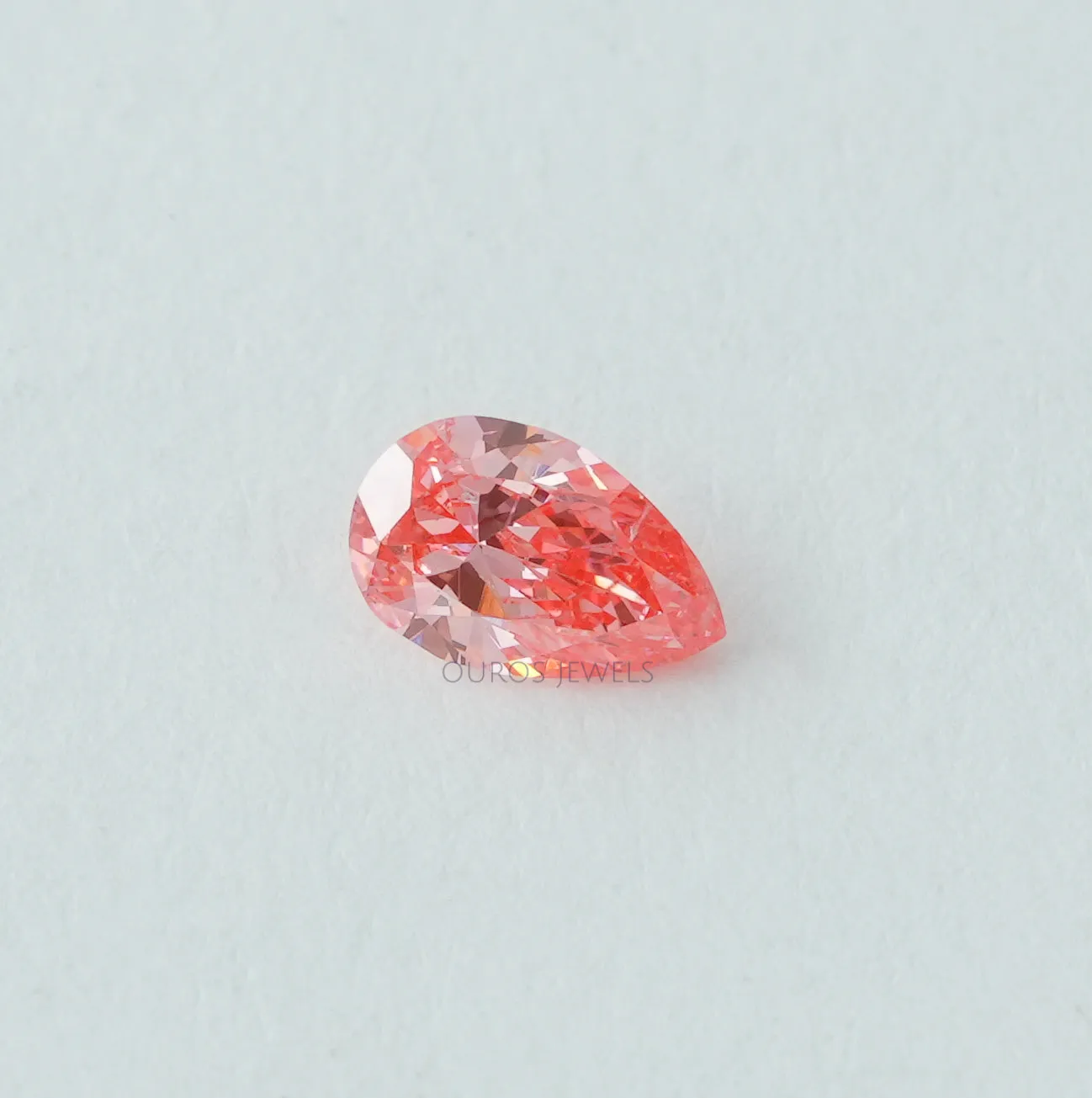 0.31 Carat Each Pink Pear Cut Lab Diamond