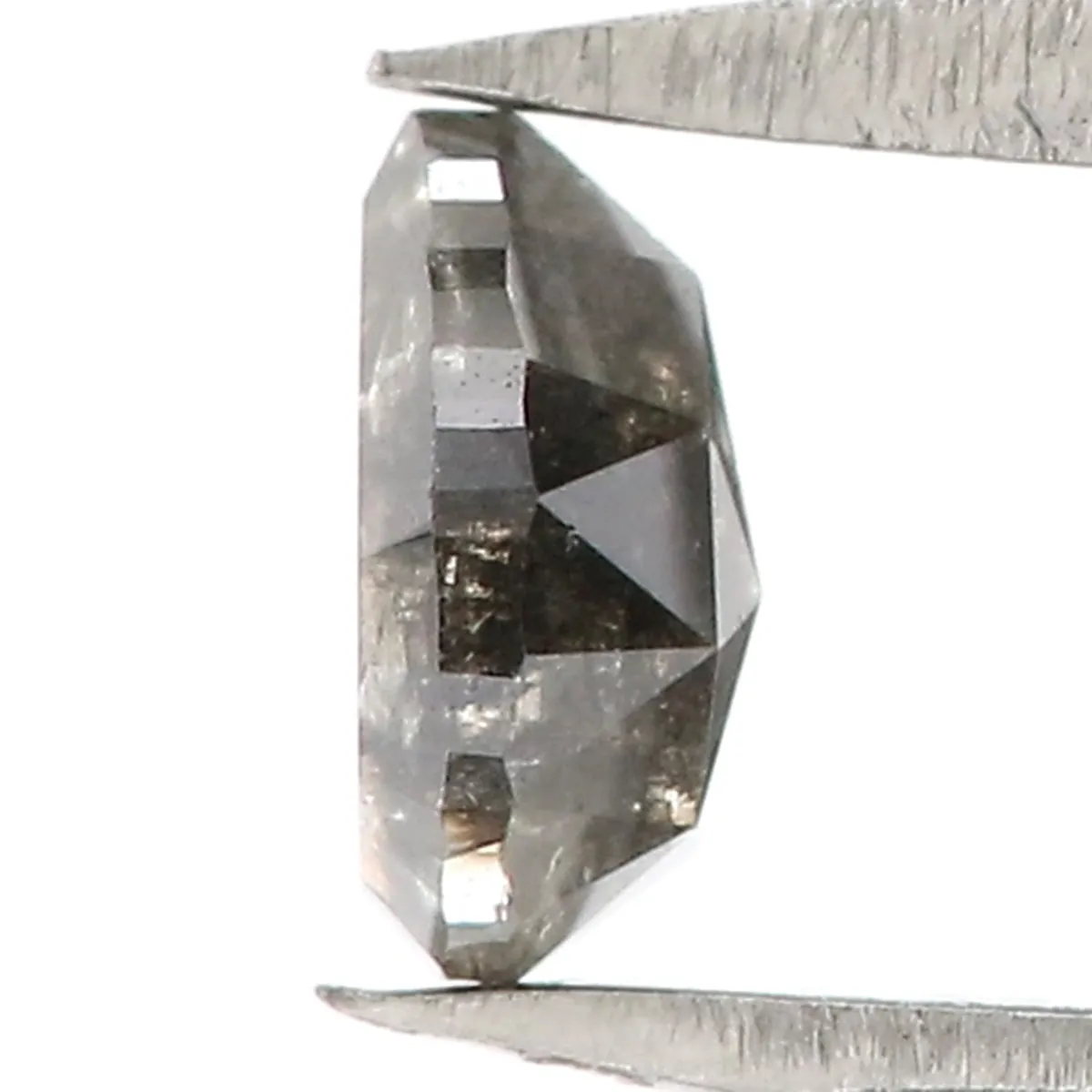 0.46 CT Natural Loose Pear Shape Diamond Salt And Pepper Pear Rose Cut Diamond 5.35 MM Natural Loose Pear Black Grey Color Diamo