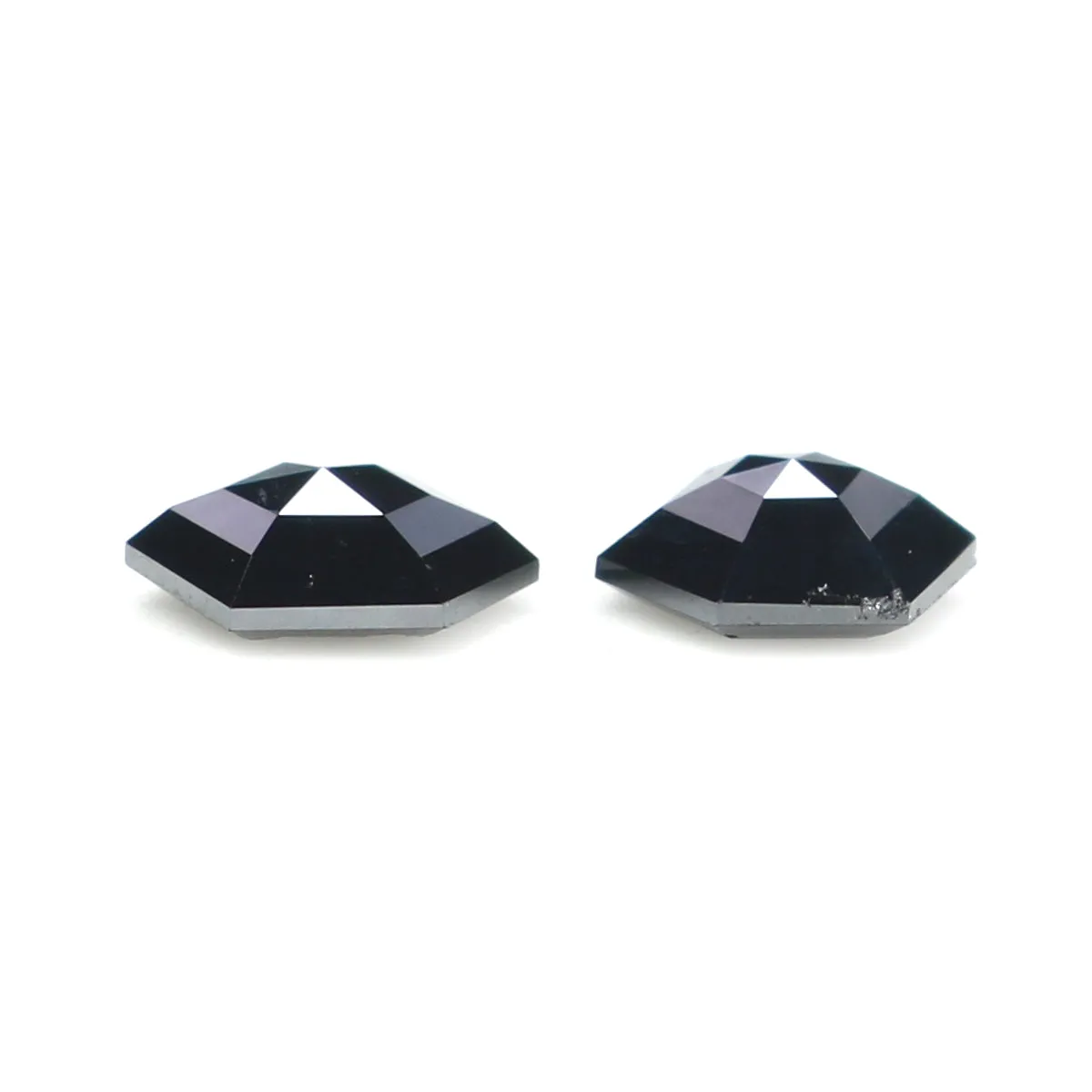 0.58 CT Natural Loose Hexagon Cut Pair Diamond Black Hexagon Cut Diamond 5.05 MM Natural Loose Black Color Hexagon Rose Cut Diam