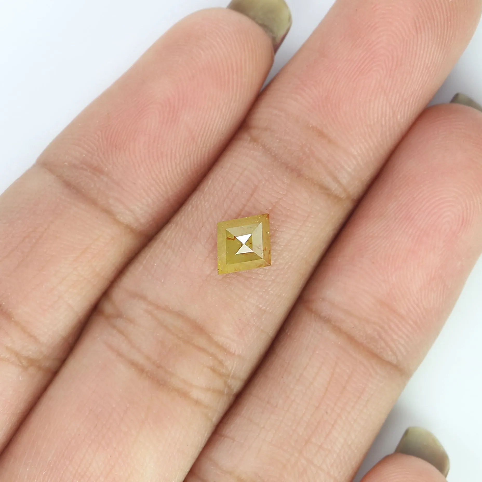 0.68 Ct Natural Loose Kite Shape Diamond Yellow Color Kite Shape Diamond 7.20 MM Natural Loose Diamond Yellow Kite Rose Cut Diam