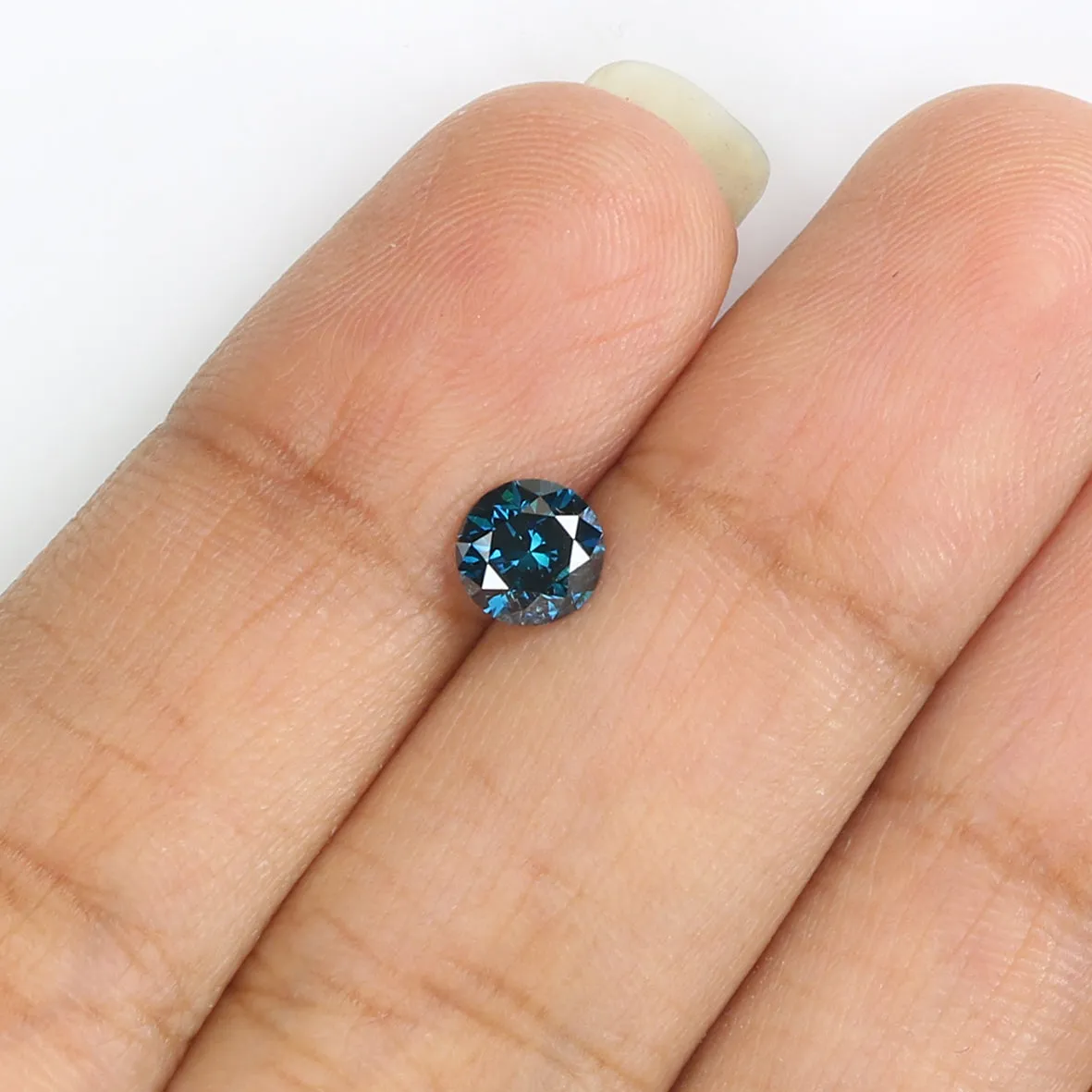 0.70 Ct Natural Loose Round Shape Diamond Blue Color Round Cut Diamond 5.40 MM Natural Loose Blue Diamond Round Brilliant Cut Di