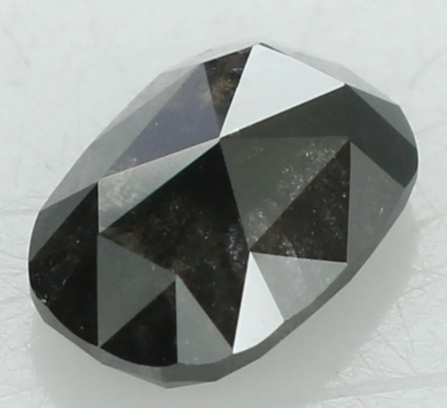 0.82 Ct Natural Loose Oval Shape Diamond Salt And Pepper Oval Diamond 6.70 MM Natural Diamond Black Grey Color Oval Rose Cut Dia