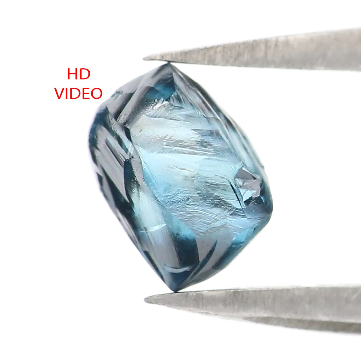 0.85 CT Natural Loose Rough Shape Diamond Blue Color Rough Cut Diamond 6.05 MM Natural Loose Blue Diamond Rough Crystal Cut Diam