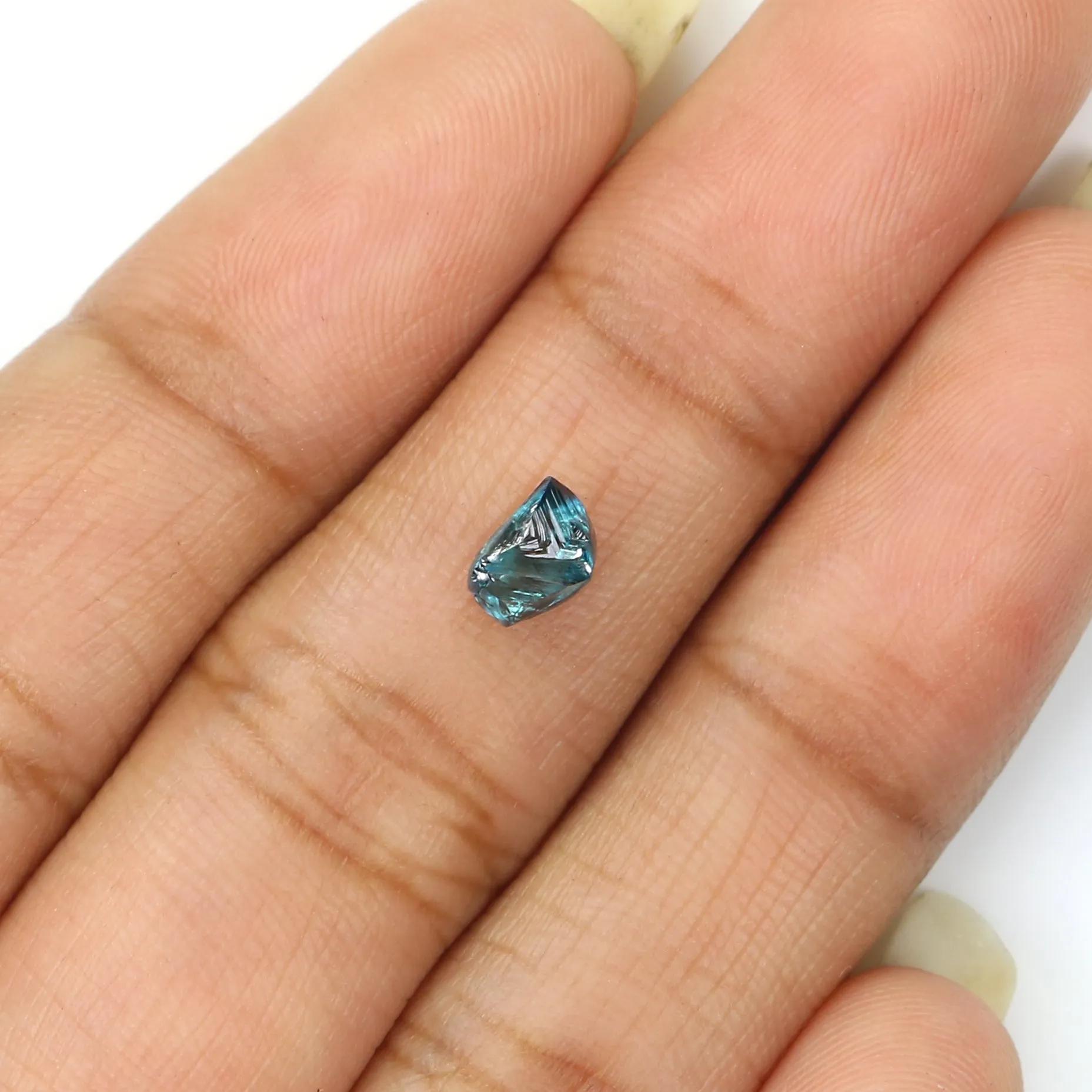 0.85 CT Natural Loose Rough Shape Diamond Blue Color Rough Cut Diamond 6.05 MM Natural Loose Blue Diamond Rough Crystal Cut Diam