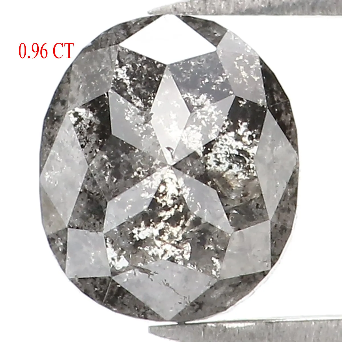 0.96 Ct Natural Loose Oval Shape Diamond Salt And Pepper Oval Cut Diamond 6.40 MM Natural Loose Diamond Oval Shape Rose Cut Diam