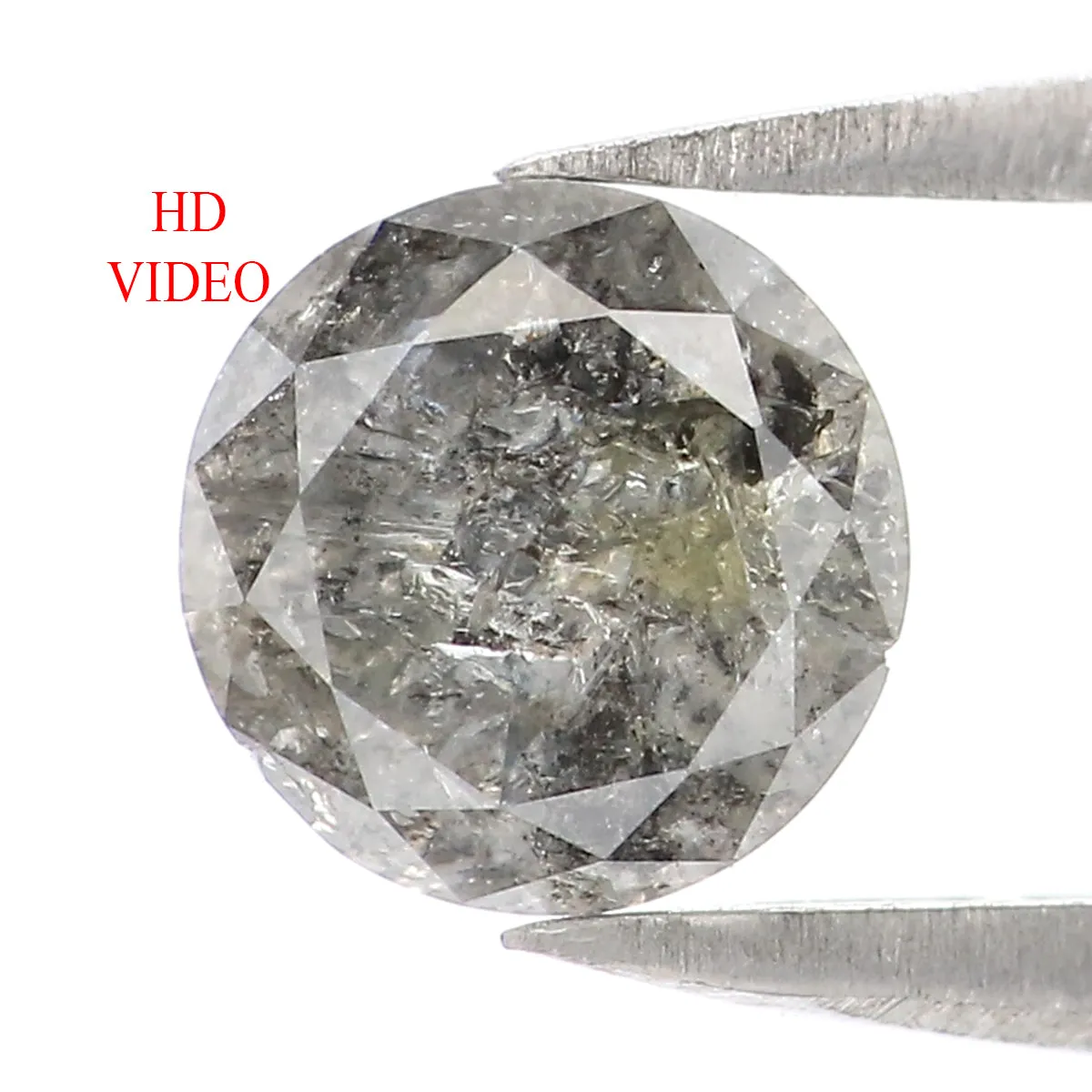 0.96 CT Natural Loose Round Shape Diamond Salt And Pepper Round Cut Diamond 6.00 MM Natural Loose Diamond Round Brilliant Cut Di