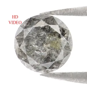 0.96 CT Natural Loose Round Shape Diamond Salt And Pepper Round Cut Diamond 6.00 MM Natural Loose Diamond Round Brilliant Cut Di