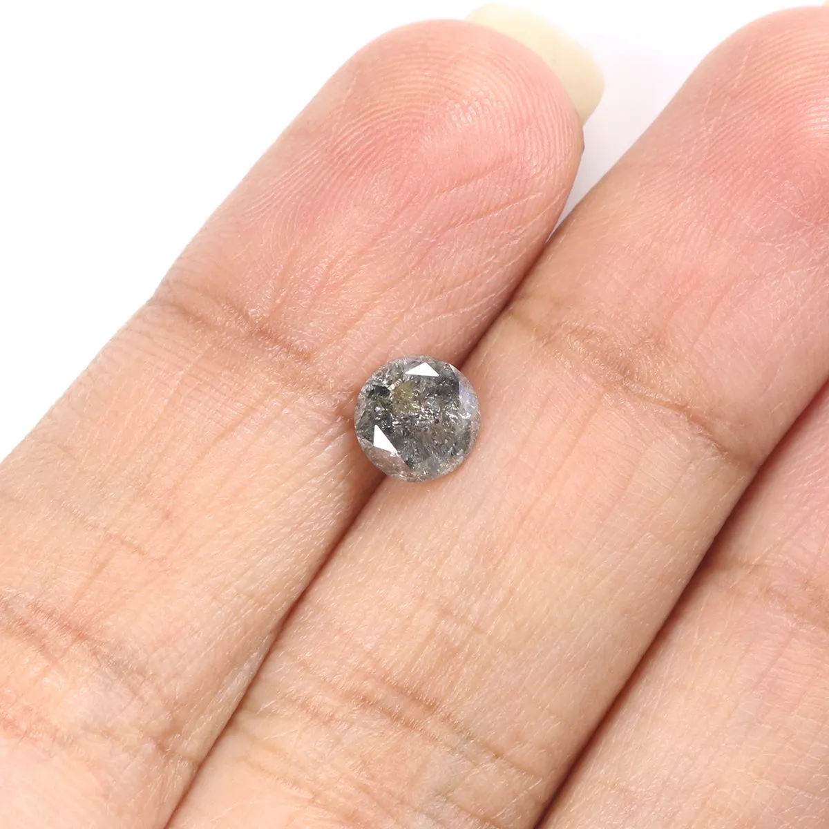 0.96 CT Natural Loose Round Shape Diamond Salt And Pepper Round Cut Diamond 6.00 MM Natural Loose Diamond Round Brilliant Cut Di