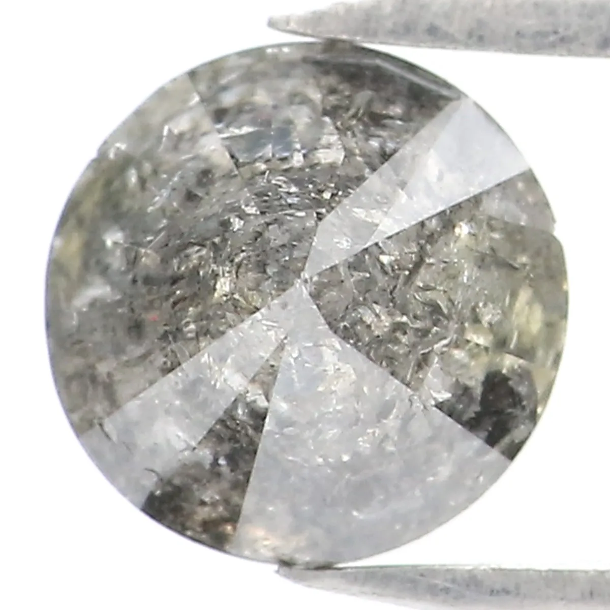 0.96 CT Natural Loose Round Shape Diamond Salt And Pepper Round Cut Diamond 6.00 MM Natural Loose Diamond Round Brilliant Cut Di