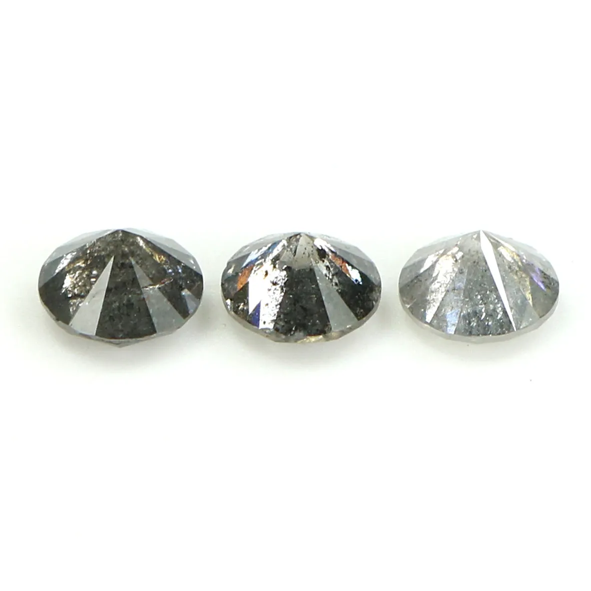 0.97 Ct Natural Loose Round Shape Diamond Salt And Pepper Round Diamond 4.20  MM Natural Loose Diamond Round Brilliant Cut Diamo