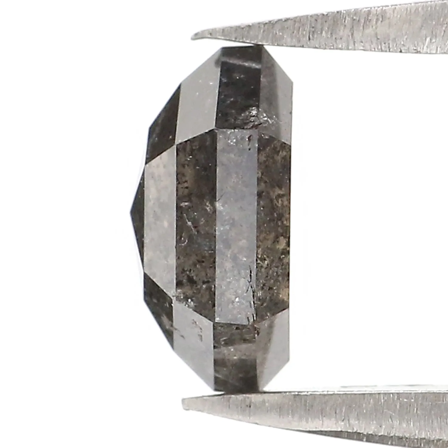 0.98 CT Natural Loose Hexagon Cut Diamond Salt And Pepper Hexagon Diamond 6.85 MM Natural Loose Black Grey Color Hexagon Cut Dia