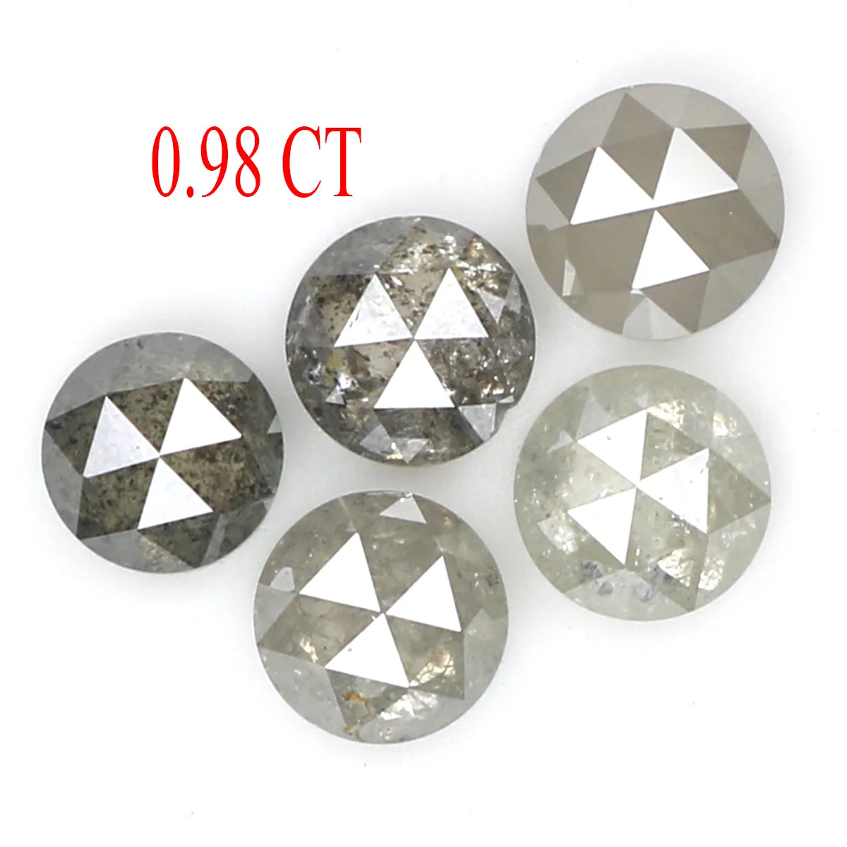 0.98 CT Natural Round Loose Rose Cut Diamond Grey Color Round Cut Diamond 3.20 MM Natural Loose Diamond Round Rose Cut Shape Dia