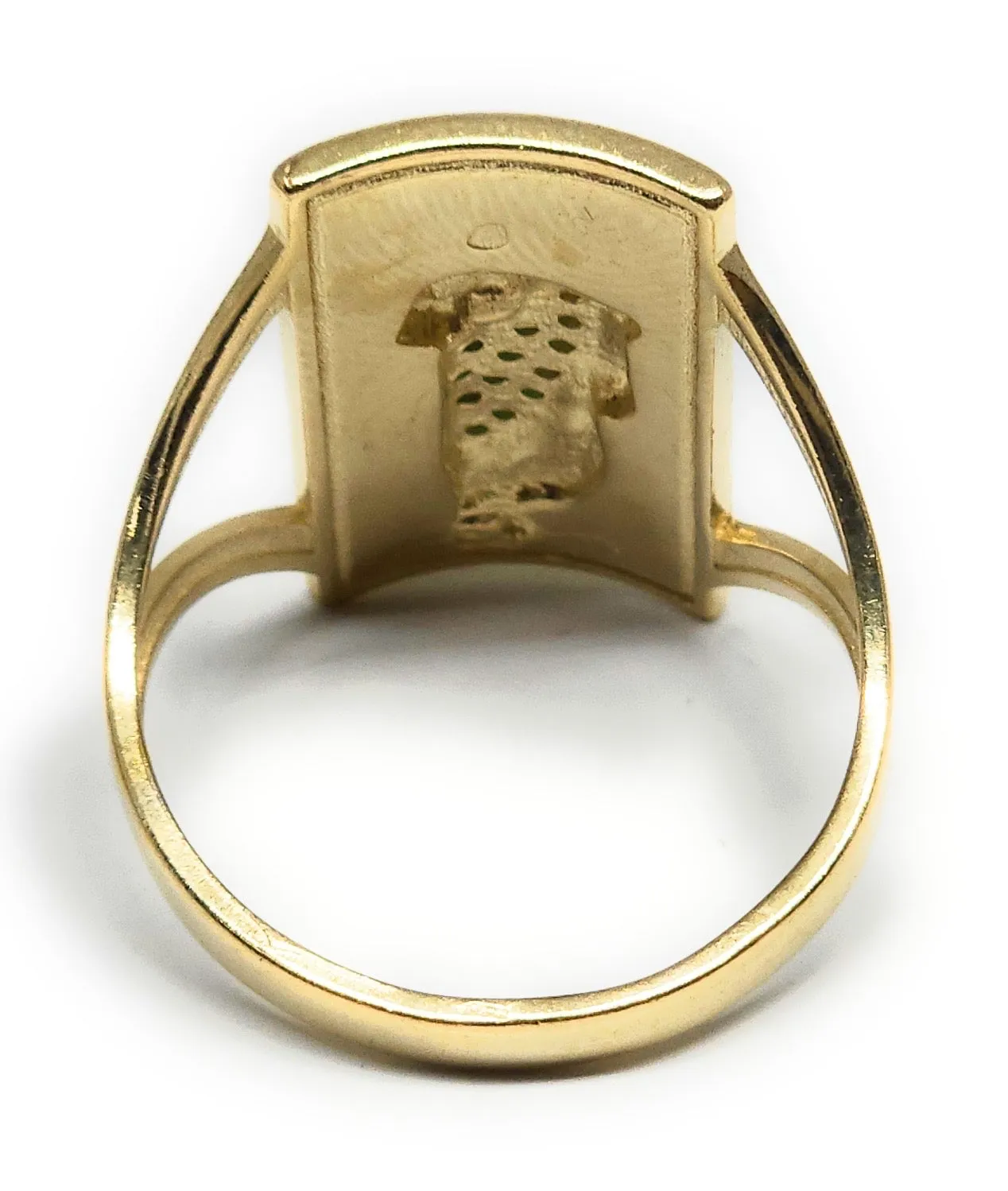 10k Solid Gold Square Saan Judas Green CZ Ring