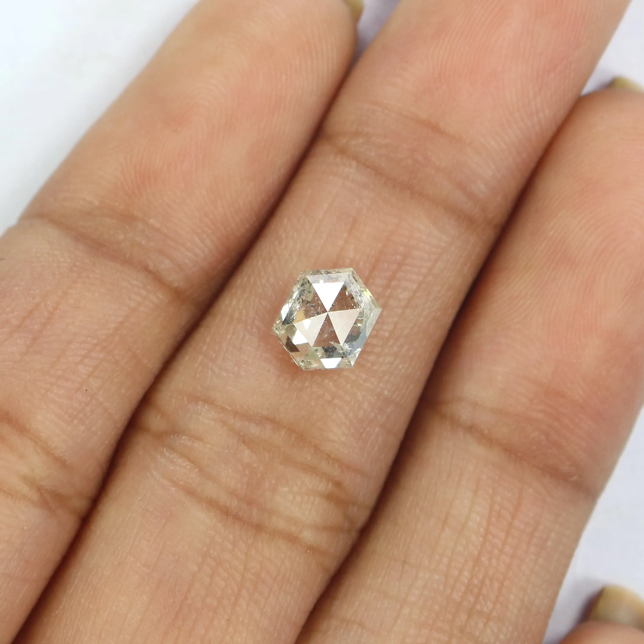 1.12 CT Natural Loose Hexagon Shape Diamond White - J Hexagon Diamond 6.85 MM Natural Loose White - J Color Hexagon Rose Cut Dia