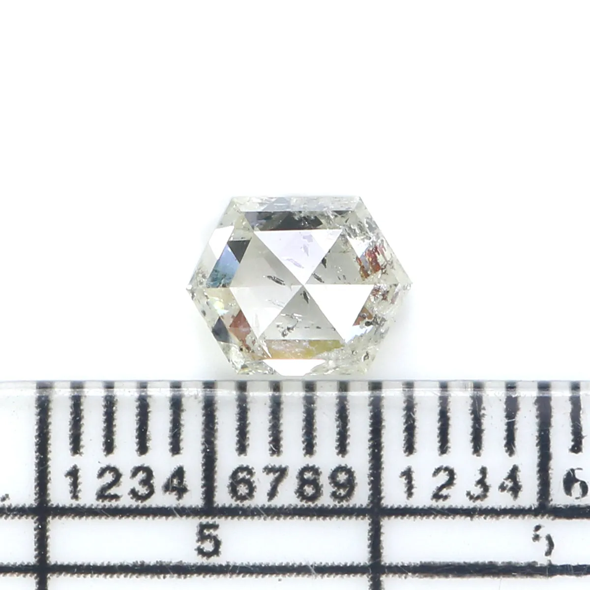 1.12 CT Natural Loose Hexagon Shape Diamond White - J Hexagon Diamond 6.85 MM Natural Loose White - J Color Hexagon Rose Cut Dia