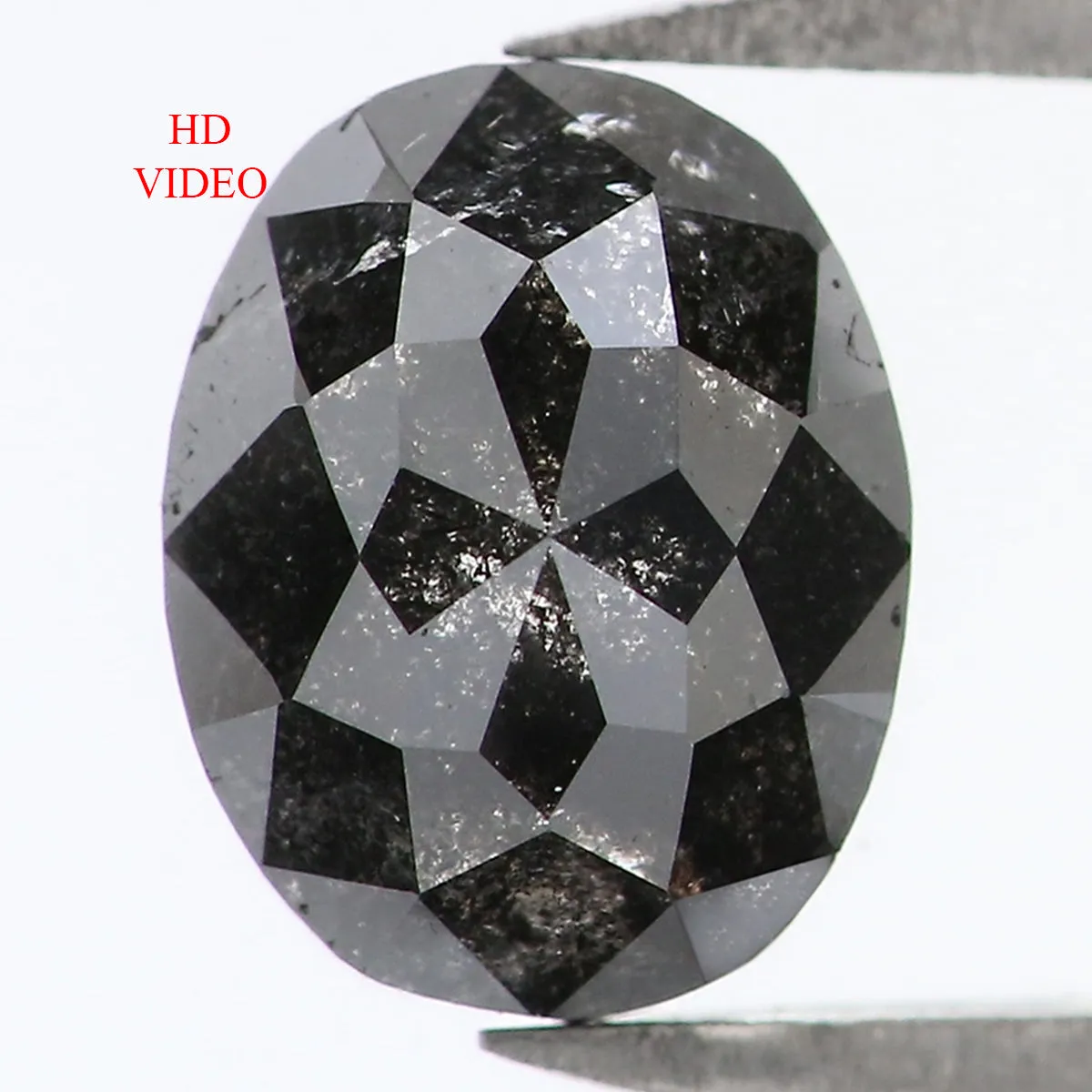 1.12 Ct Natural Loose Oval Shape Diamond Salt And Pepper Oval Cut Diamond 6.85 MM Natural Loose Diamond Oval Shape Rose Cut Diam