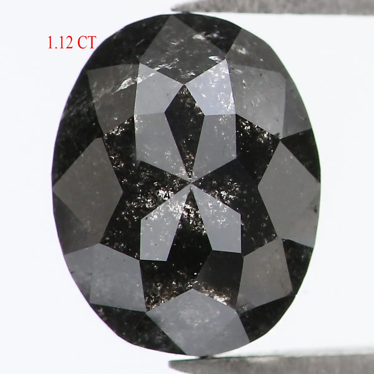 1.12 Ct Natural Loose Oval Shape Diamond Salt And Pepper Oval Cut Diamond 6.85 MM Natural Loose Diamond Oval Shape Rose Cut Diam