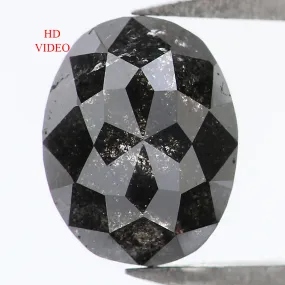 1.12 Ct Natural Loose Oval Shape Diamond Salt And Pepper Oval Cut Diamond 6.85 MM Natural Loose Diamond Oval Shape Rose Cut Diam