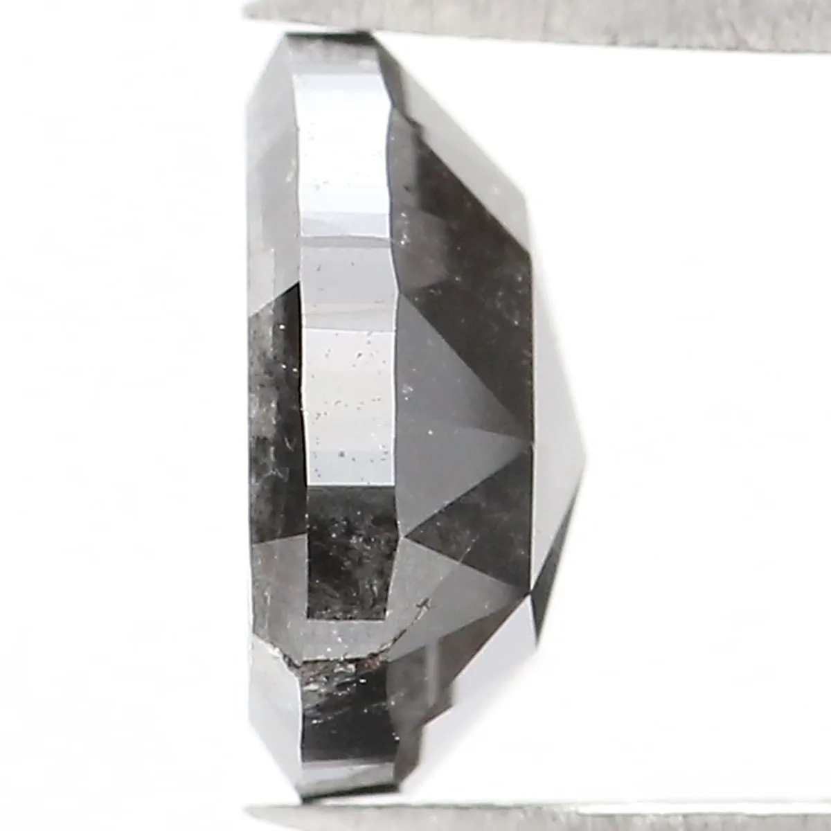 1.25 CT Natural Loose Triangle Shape Diamond Salt And Pepper Triangle Diamond 6.95 MM Black Grey Color Triangle Cut Rose Cut Dia