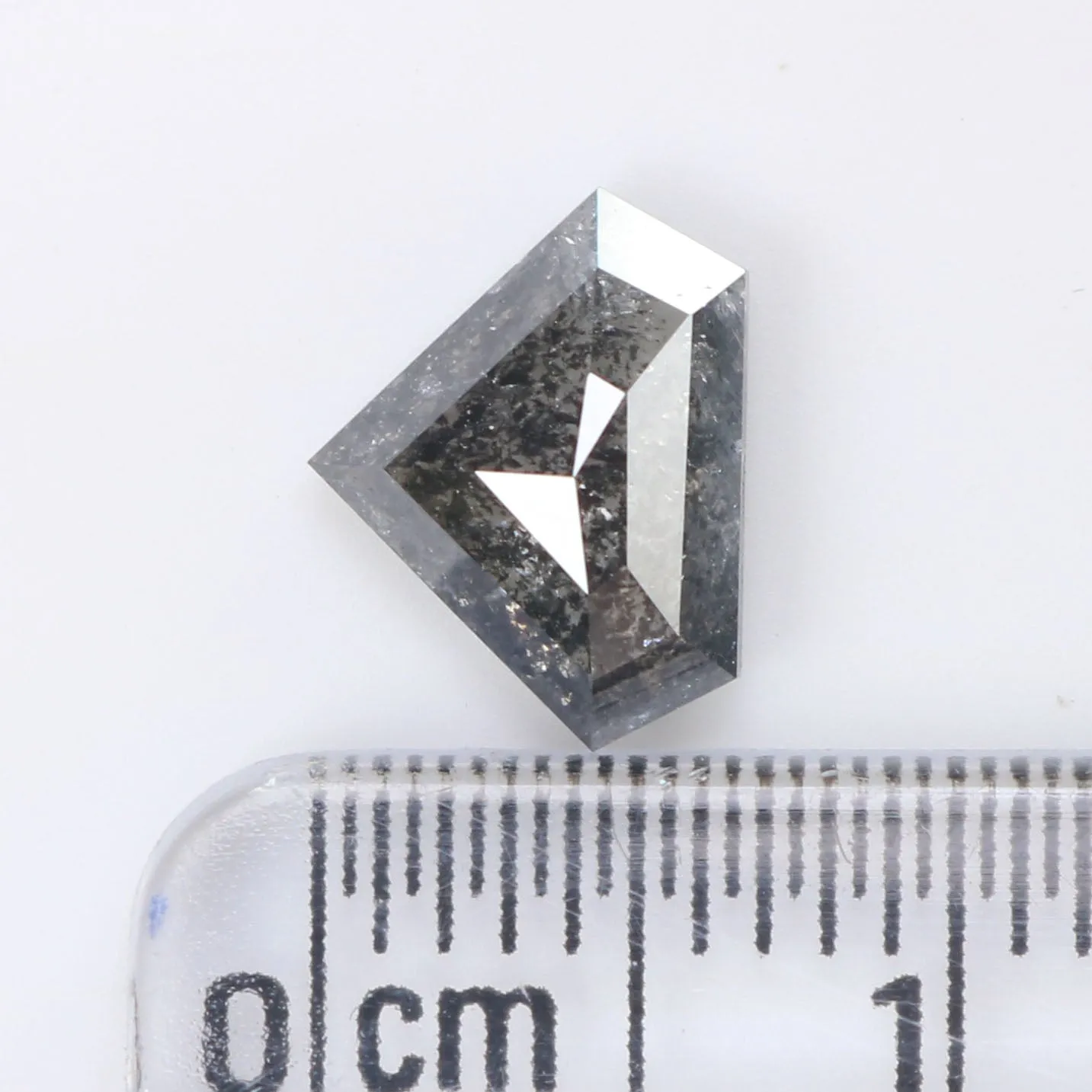 1.27 CT Natural Loose Shield Cut Diamond Black Grey Color Diamond 6.90 MM Natural Loose Diamond Salt And Pepper Shield Shape Dia