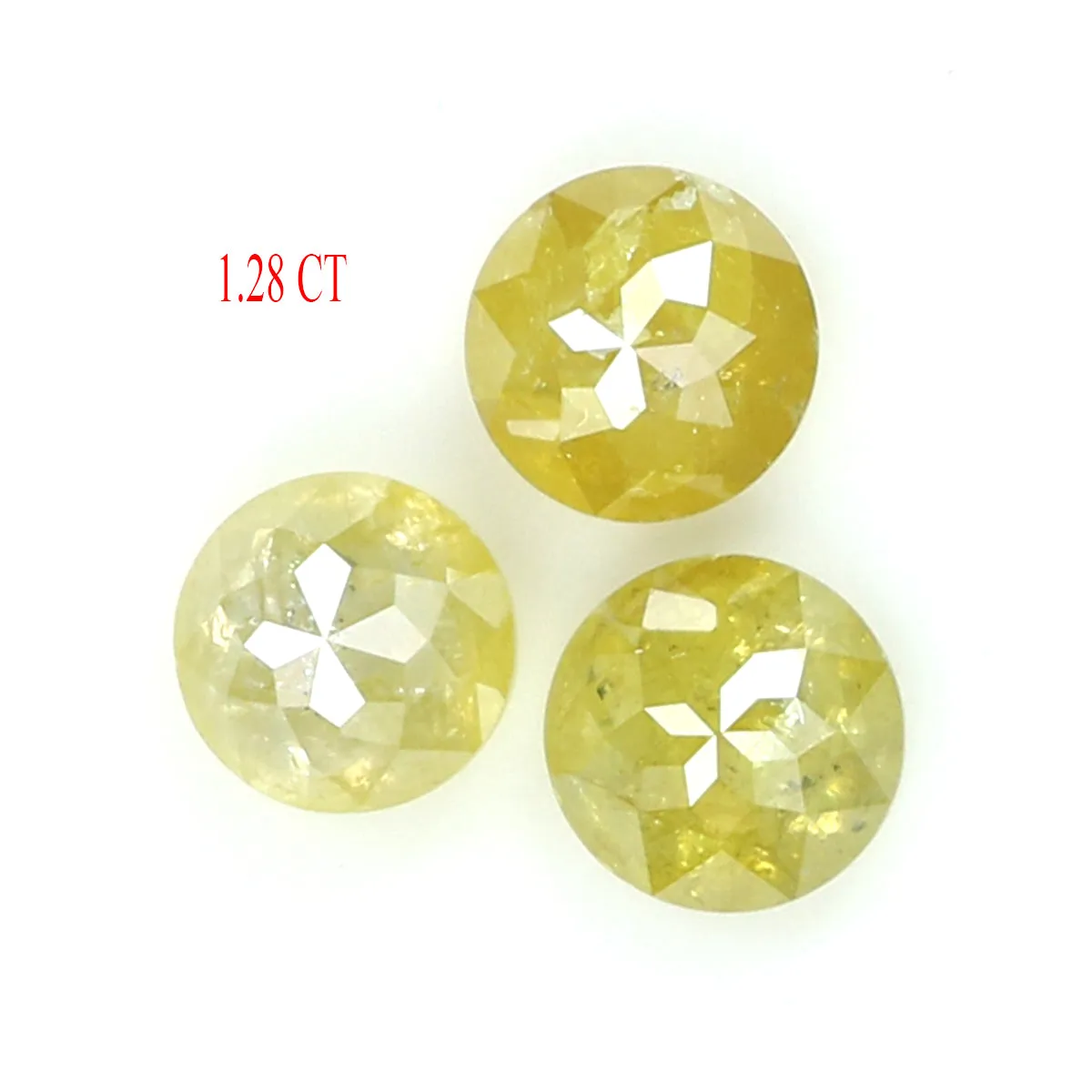 1.28 CT Natural Loose Rose Cut Diamond Yellow Grey Color Round Cut Diamond 4.20 MM Natural Loose Diamond Round Rose Cut Shape Di