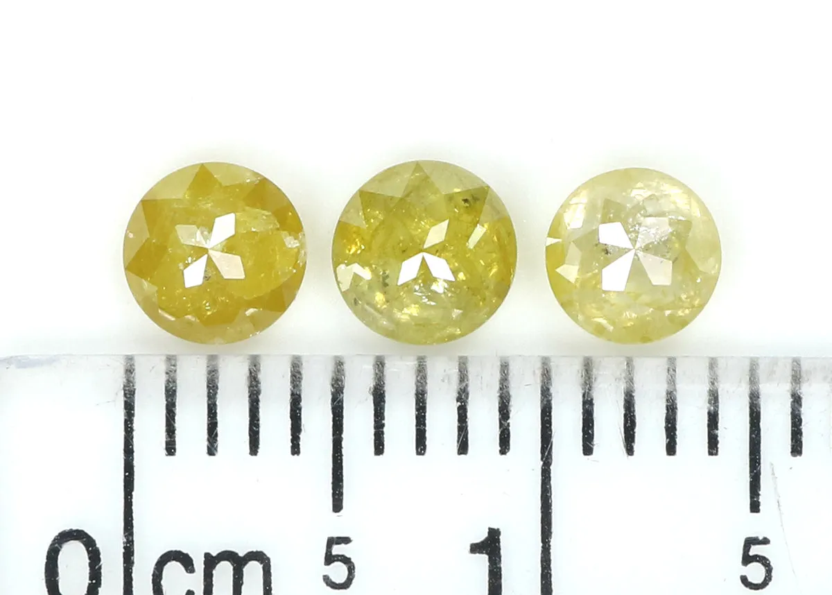 1.28 CT Natural Loose Rose Cut Diamond Yellow Grey Color Round Cut Diamond 4.20 MM Natural Loose Diamond Round Rose Cut Shape Di