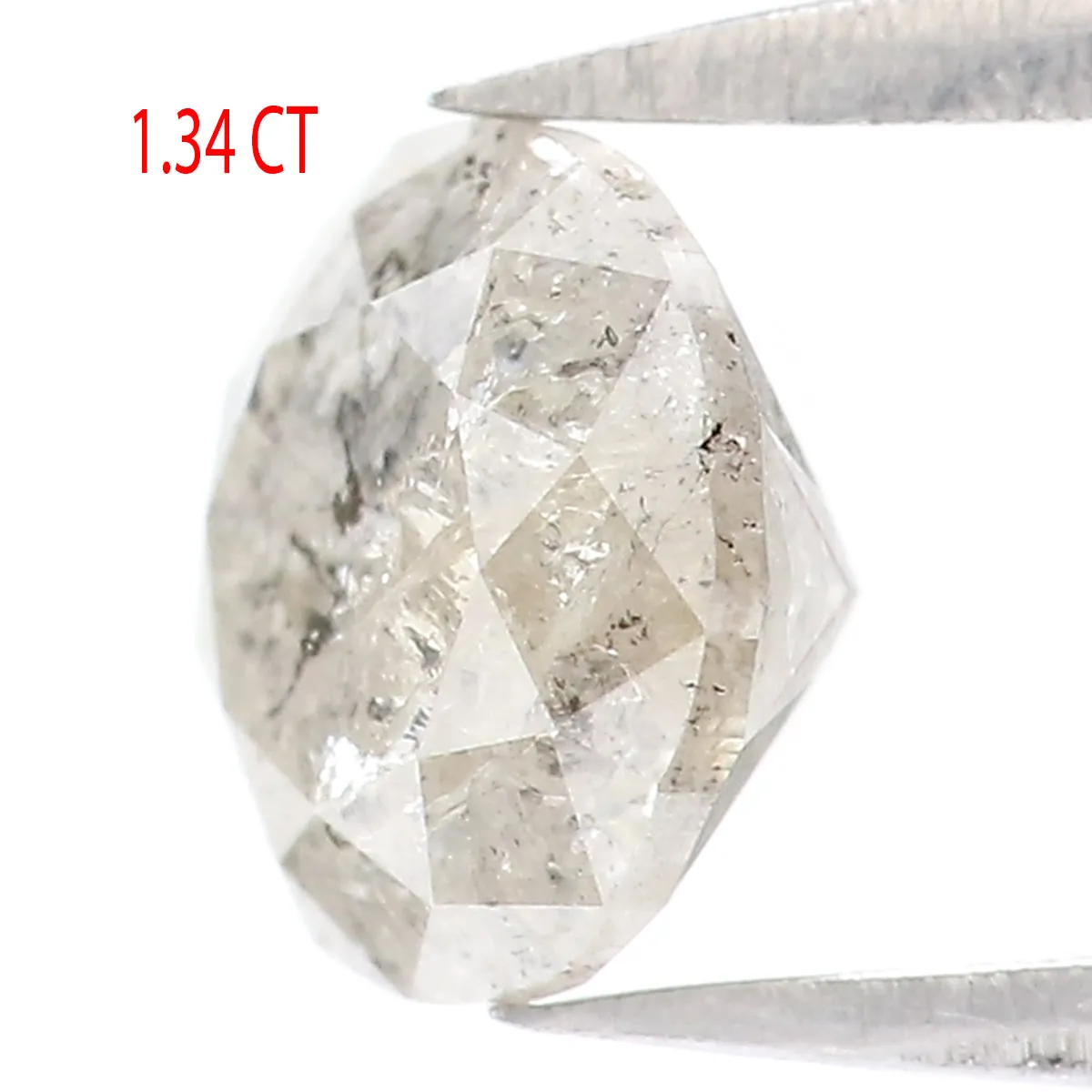 1.34 CT Natural Loose Round Shape Diamond Salt And Pepper Round Cut Diamond 6.60 MM Natural Grey Color Round Brilliant Cut Diamo