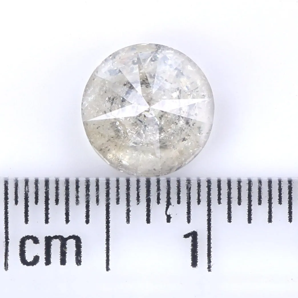 1.34 CT Natural Loose Round Shape Diamond Salt And Pepper Round Cut Diamond 6.60 MM Natural Grey Color Round Brilliant Cut Diamo