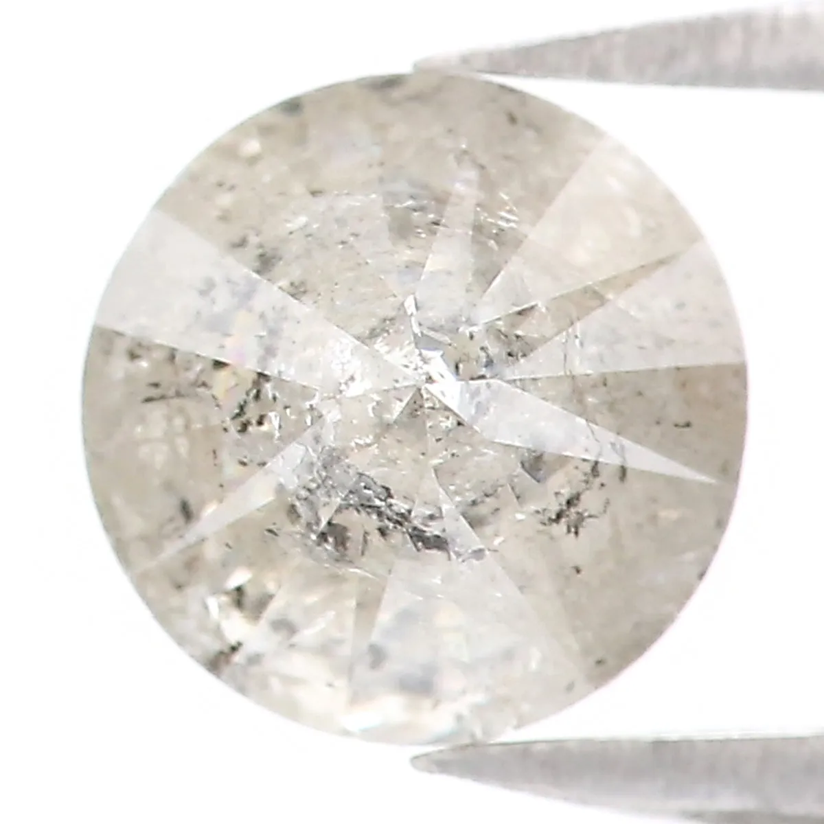 1.34 CT Natural Loose Round Shape Diamond Salt And Pepper Round Cut Diamond 6.60 MM Natural Grey Color Round Brilliant Cut Diamo