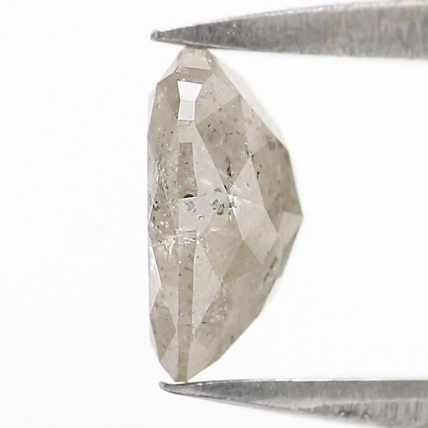 1.39 CT Natural Loose Heart Shape Diamond Grey Color Heart Cut Diamond 7.05 MM Natural Loose Diamond Grey Heart Rose Cut Diamond