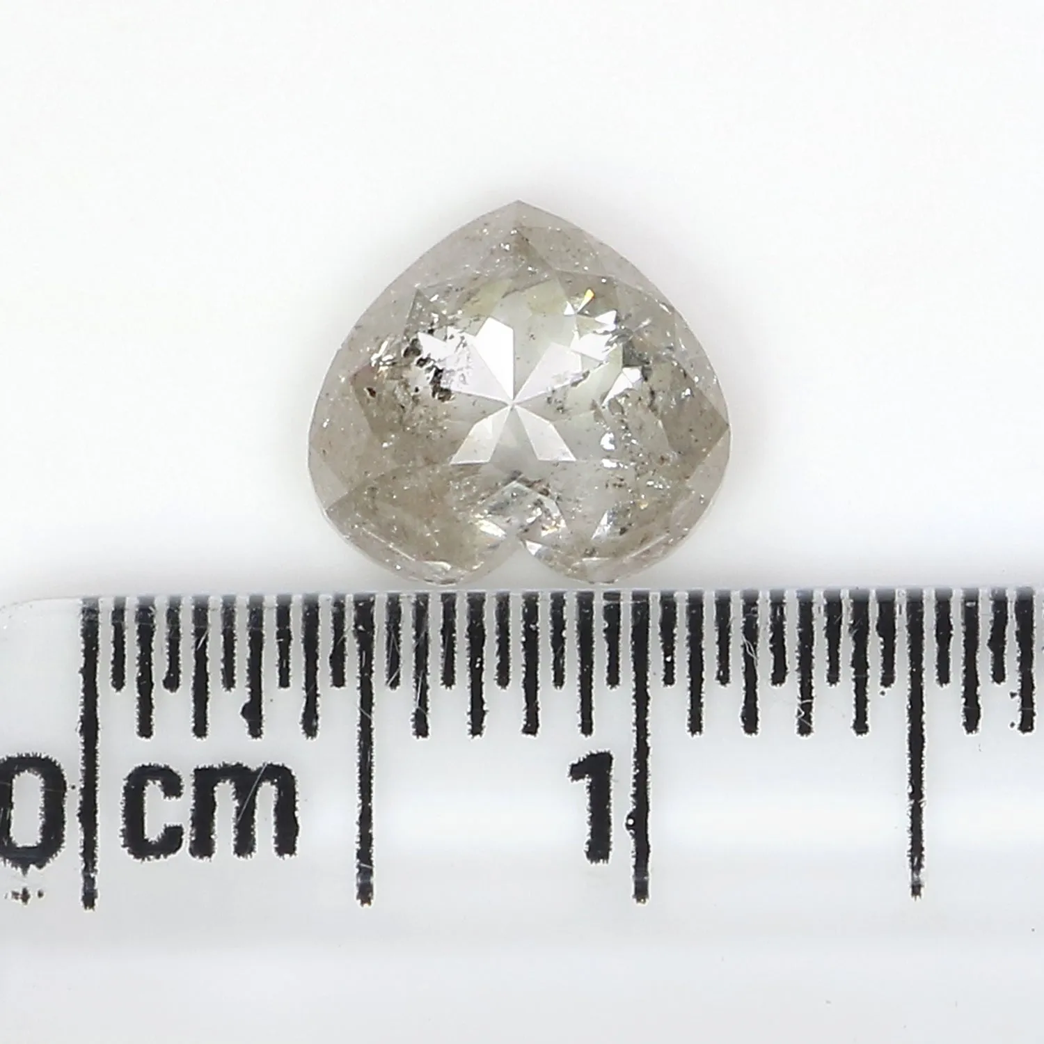 1.39 CT Natural Loose Heart Shape Diamond Grey Color Heart Cut Diamond 7.05 MM Natural Loose Diamond Grey Heart Rose Cut Diamond