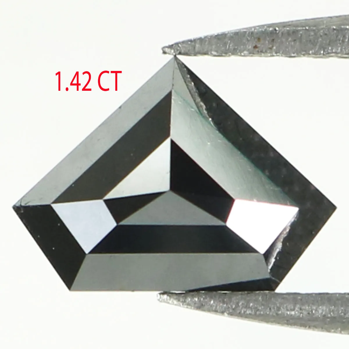 1.42 CT Natural Loose Shield Shape Diamond Black Color Shield Rose Cut Diamond 6.70 MM Natural Loose Shield Shape Black Color Di