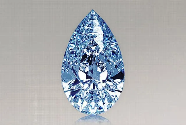 1.46 Carat Pear Blue Lab Diamond