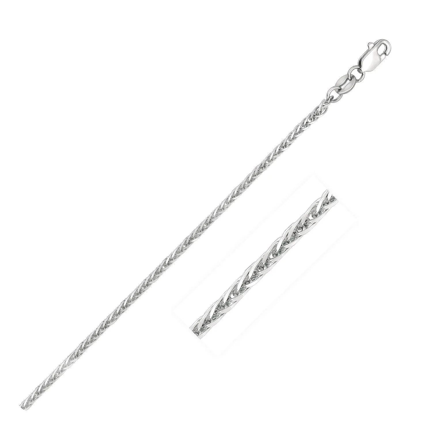 14k White Gold 1.8mm Square Wheat Chain-rx85649-16