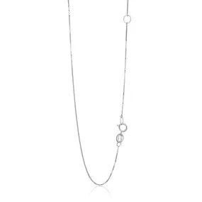 14k White Gold Adjustable Box Chain 0.6mm-rx60727-18