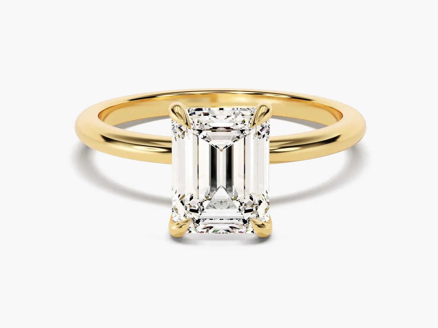 14k White Gold Emerald Cut Lab Grown Diamond Ring