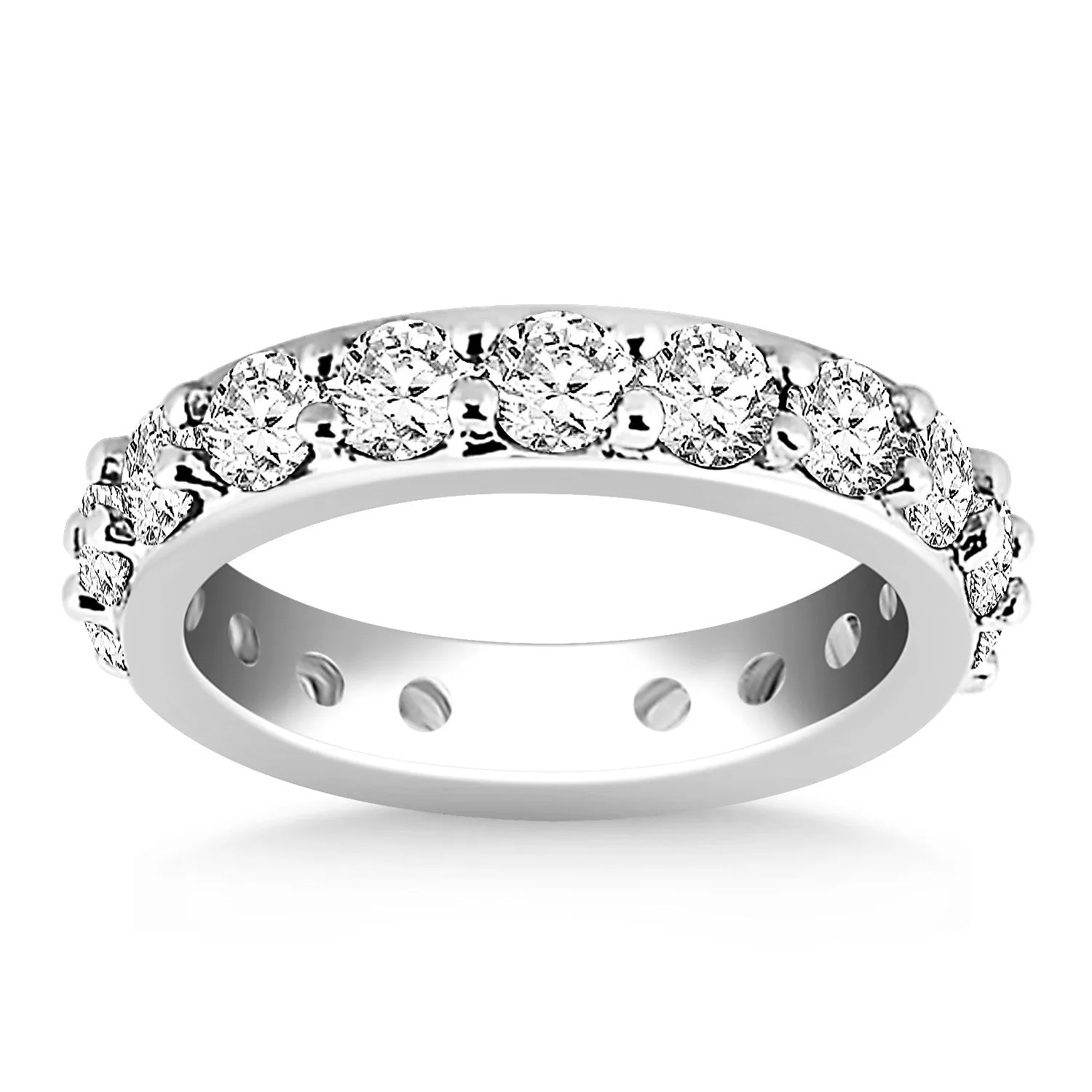 14k White Gold Round Cut Diamond Eternity Ring-rxd6451y28bt