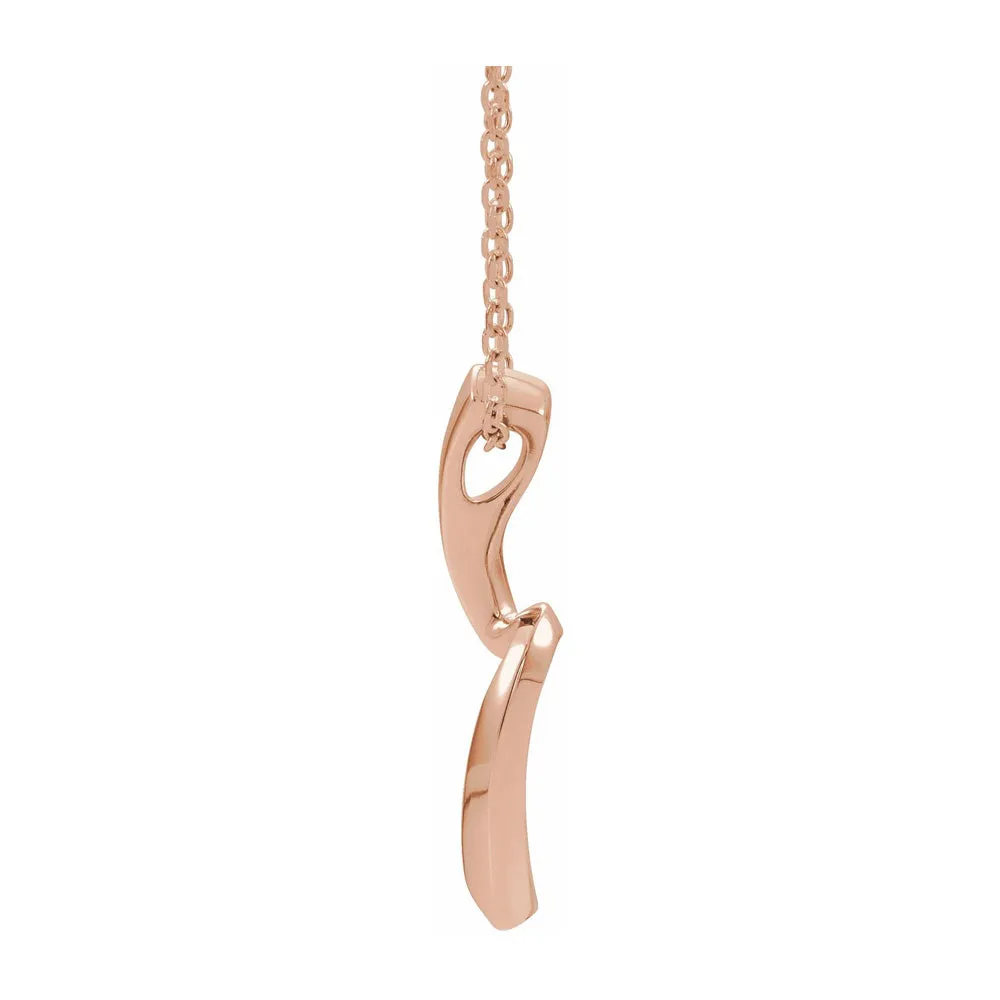 14K Yellow, White or Rose Gold Freeform Necklace, 16-18 Inch