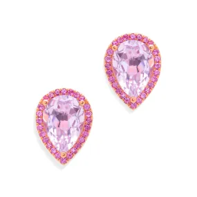 14KT Rose Gold Pink Amethyst Pink Sapphire Sophie Earrings