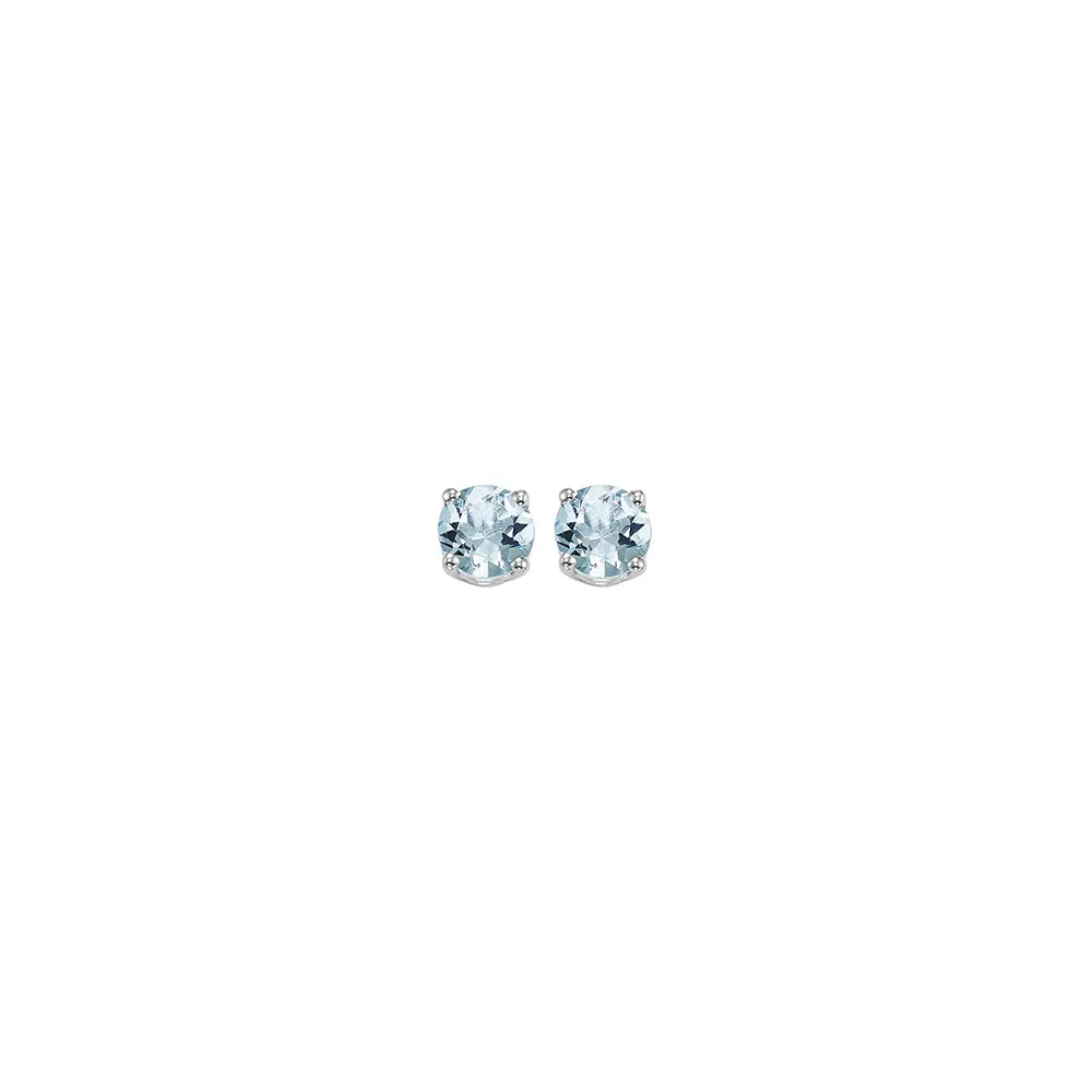 14KT WHITE GOLD AQUAMARINE (1/5 CTW) EARRING