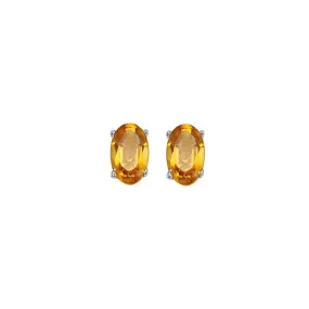 14KT WHITE GOLD CITRINE (1 CTW) EARRING