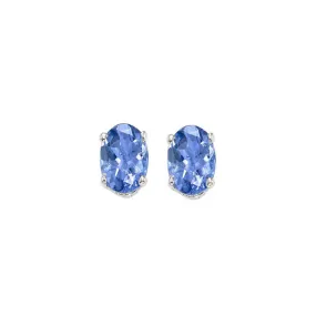 14KT WHITE GOLD TANZANITE (1 CTW) EARRING