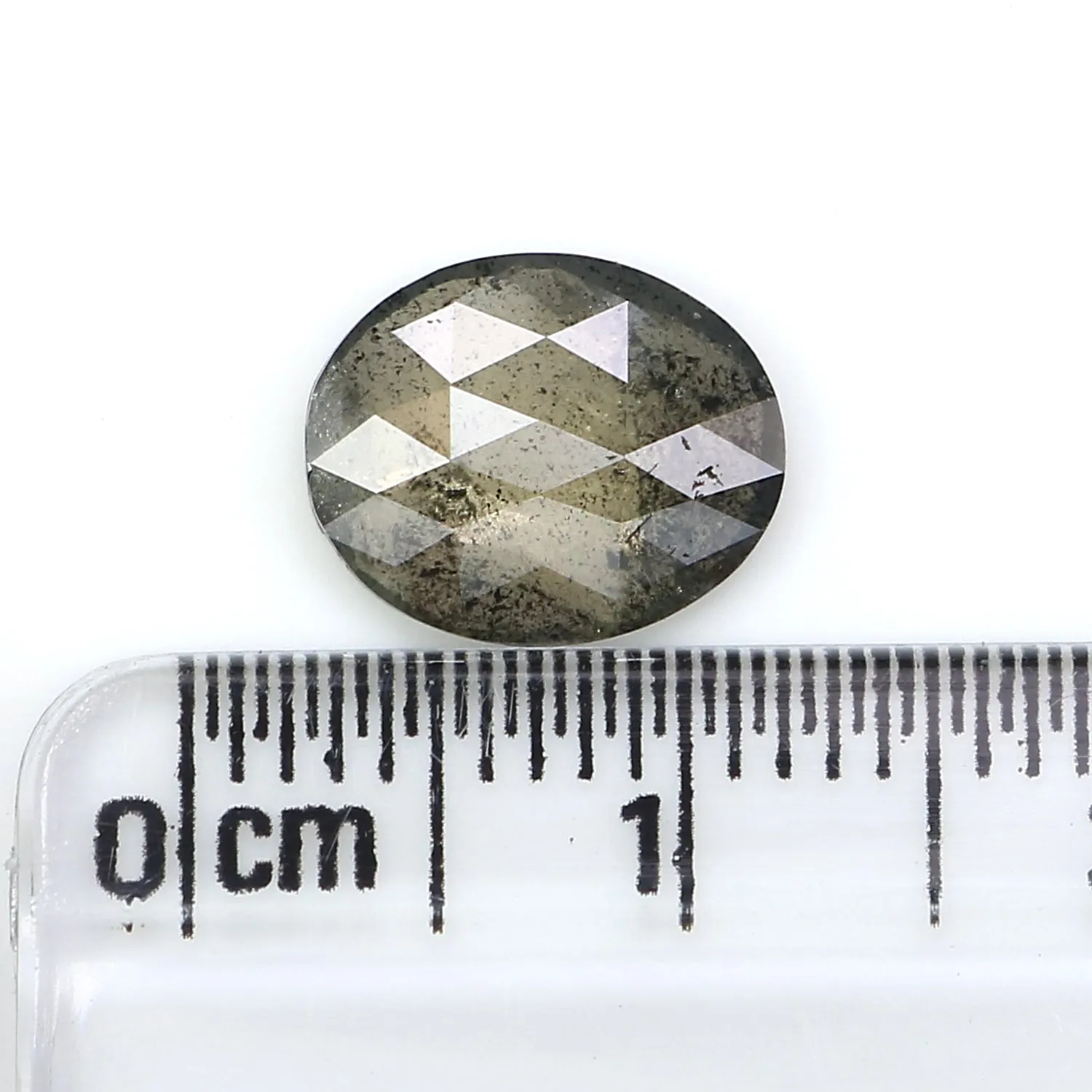 1.52 Ct Natural Loose Oval Shape Diamond Salt And Pepper Oval Diamond 9.70 MM Natural Diamond Black Grey Color Oval Rose Cut Dia