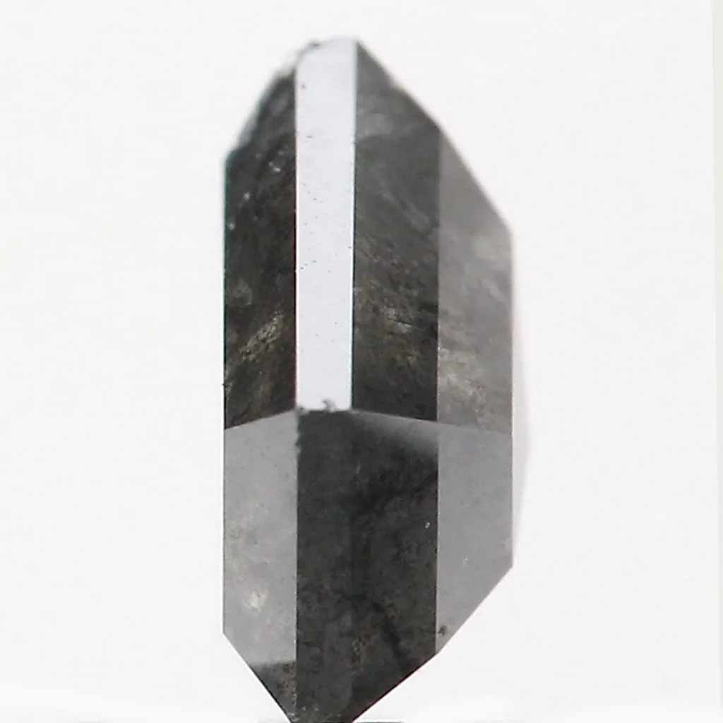 1.63 CT Natural Loose Shield Diamond Black Grey Color Diamond 7.25 MM Natural Loose Diamond Salt And Pepper Shield Rose Cut Diam