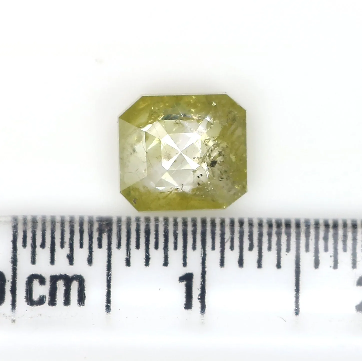 1.70 CT Natural Loose Emerald Cut Diamond Yellow Emerald Shape Diamond 6.87 MM Natural Loose Yellow Color Emerald Rose Cut Diamo