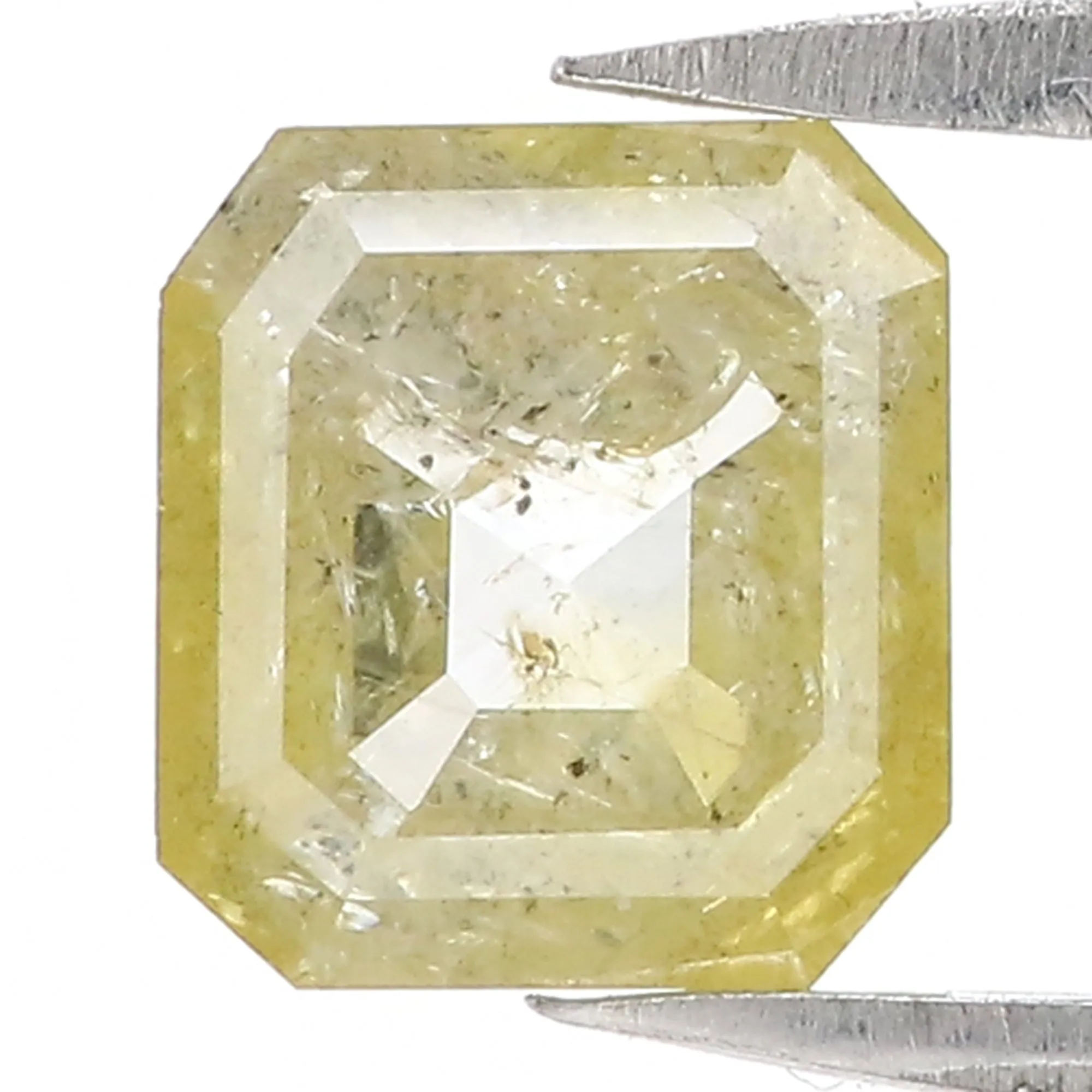 1.70 CT Natural Loose Emerald Cut Diamond Yellow Emerald Shape Diamond 6.87 MM Natural Loose Yellow Color Emerald Rose Cut Diamo